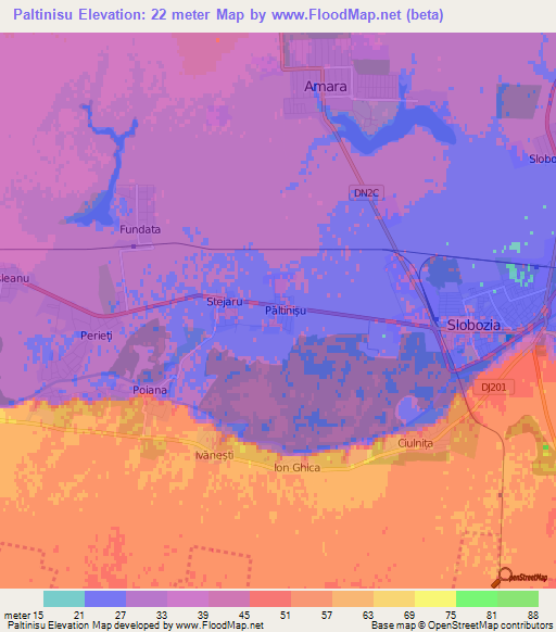 Paltinisu,Romania Elevation Map