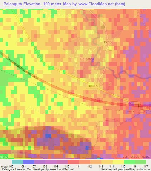 Palanguta,Romania Elevation Map