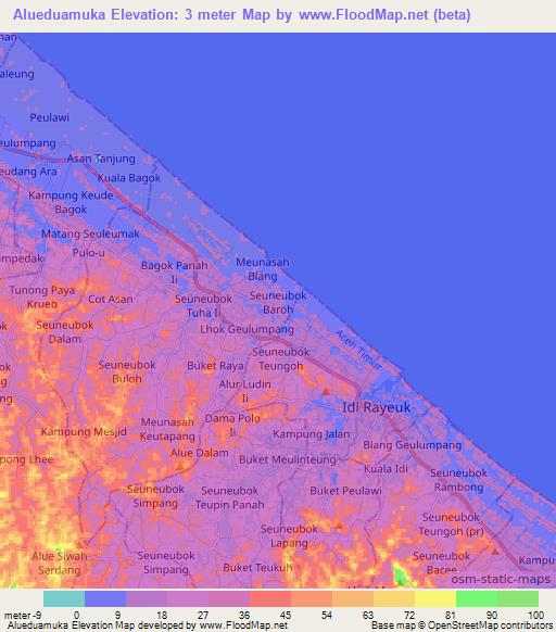 Alueduamuka,Indonesia Elevation Map