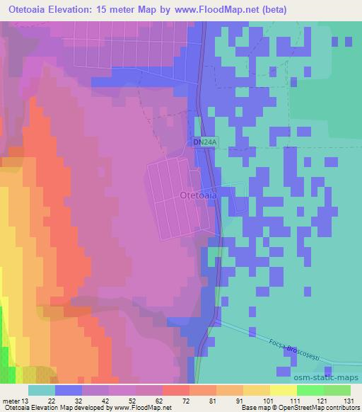 Otetoaia,Romania Elevation Map