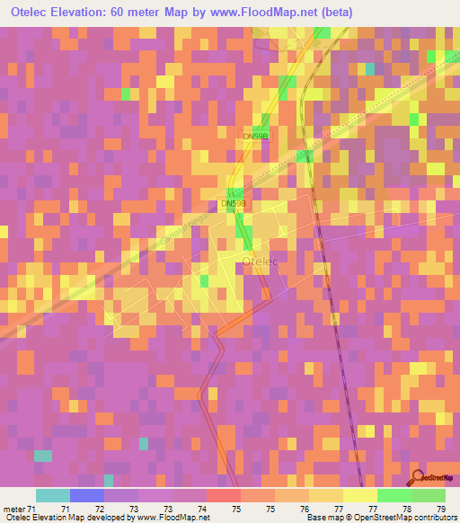 Otelec,Romania Elevation Map