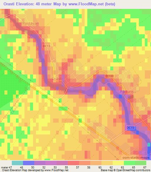 Orasti,Romania Elevation Map