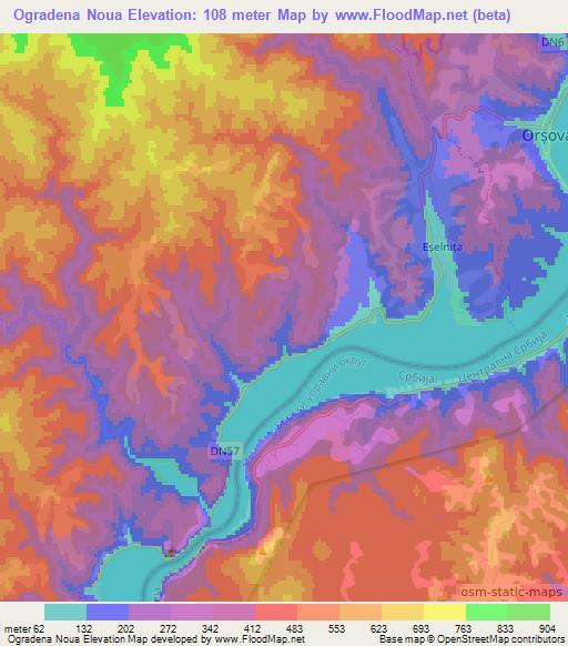 Ogradena Noua,Romania Elevation Map