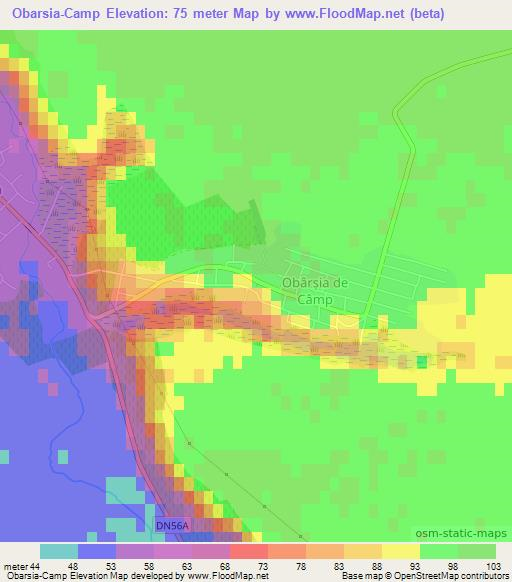 Obarsia-Camp,Romania Elevation Map