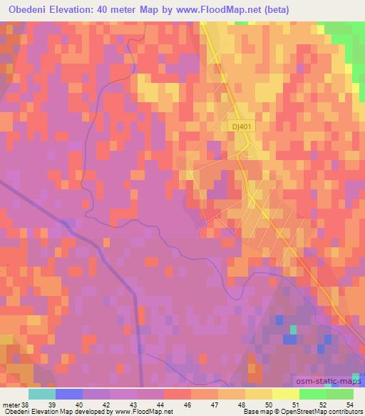 Obedeni,Romania Elevation Map