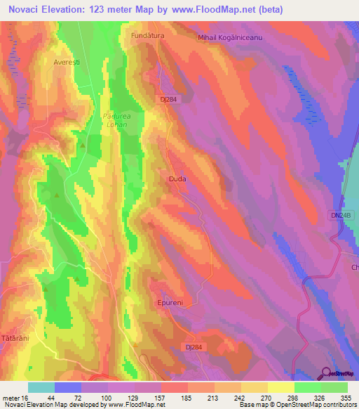 Novaci,Romania Elevation Map