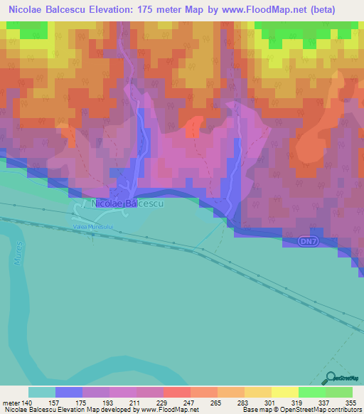 Nicolae Balcescu,Romania Elevation Map