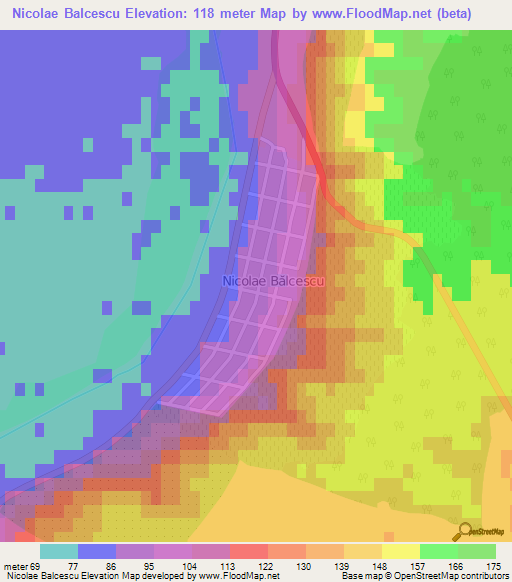 Nicolae Balcescu,Romania Elevation Map