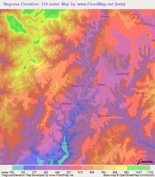 Negrusa,Romania Elevation Map