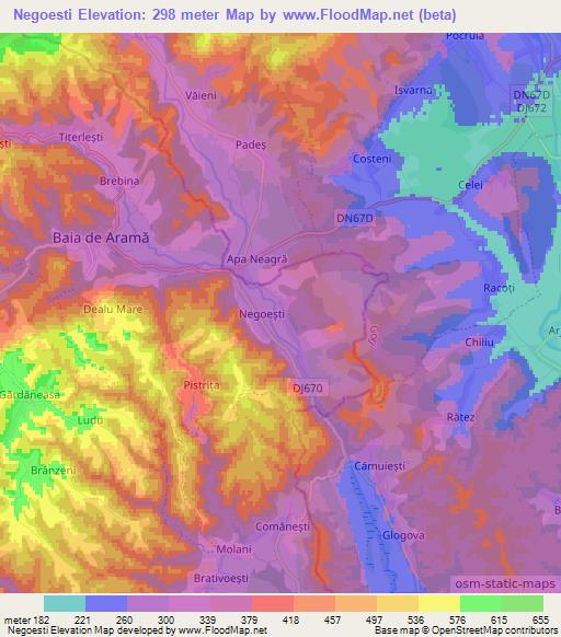 Negoesti,Romania Elevation Map