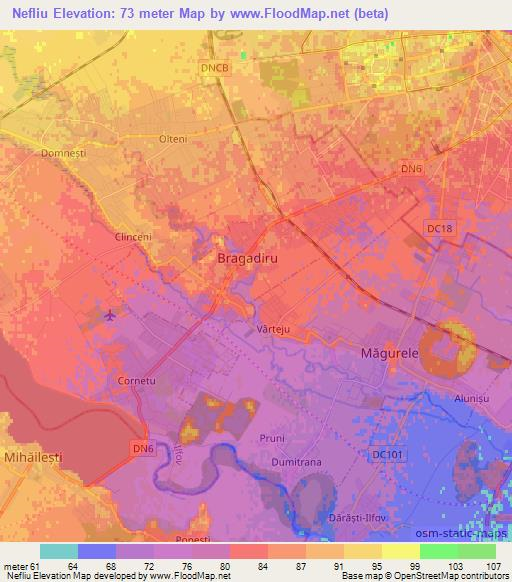Nefliu,Romania Elevation Map