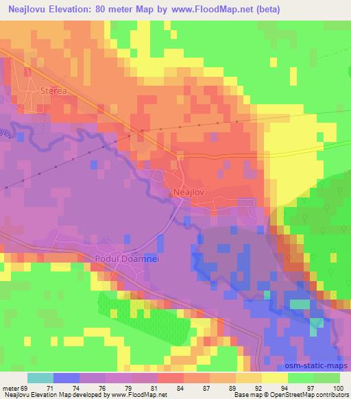 Neajlovu,Romania Elevation Map