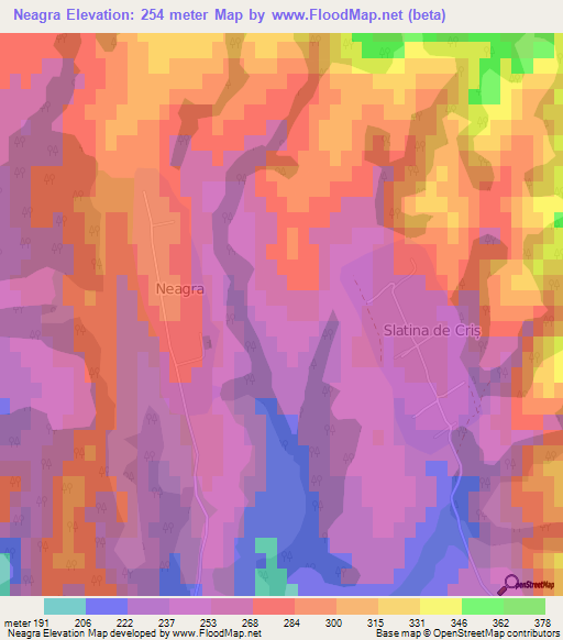 Neagra,Romania Elevation Map