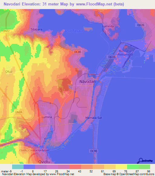 Navodari,Romania Elevation Map