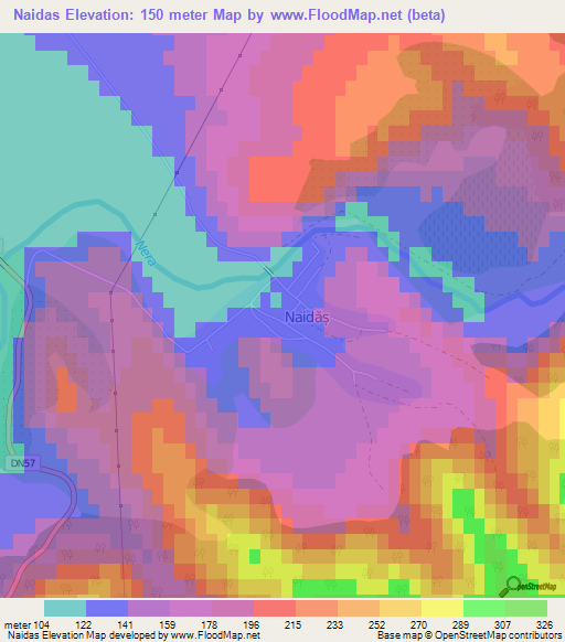 Naidas,Romania Elevation Map