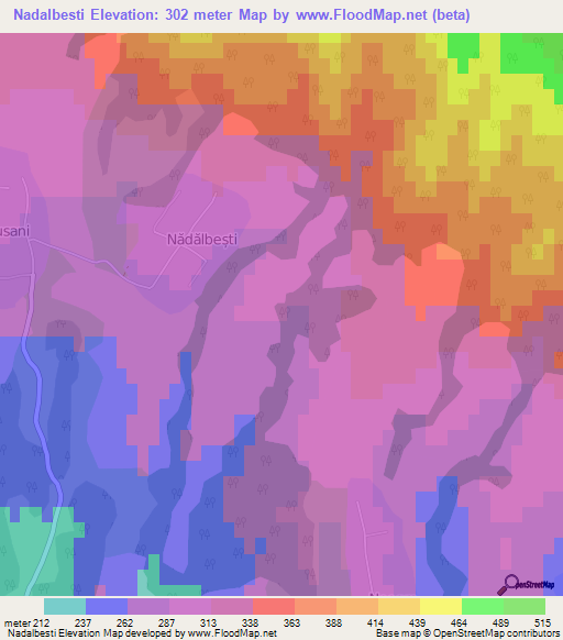 Nadalbesti,Romania Elevation Map