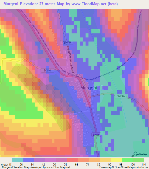 Murgeni,Romania Elevation Map