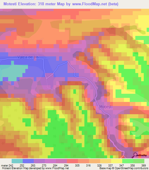 Motesti,Romania Elevation Map