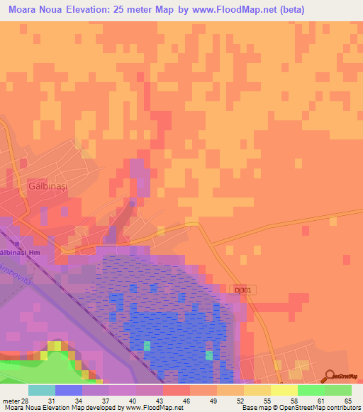 Moara Noua,Romania Elevation Map