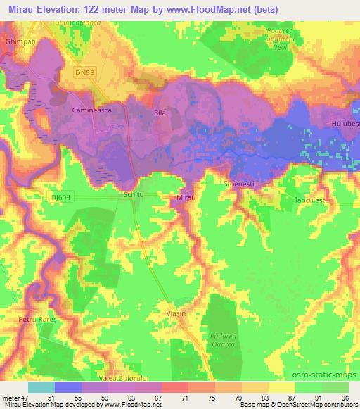 Mirau,Romania Elevation Map