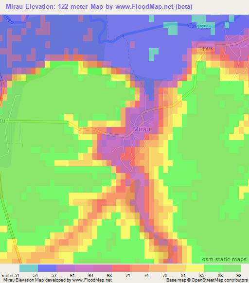 Mirau,Romania Elevation Map