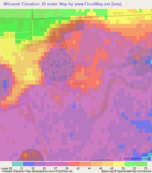 Milosesti,Romania Elevation Map