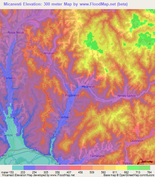 Micanesti,Romania Elevation Map