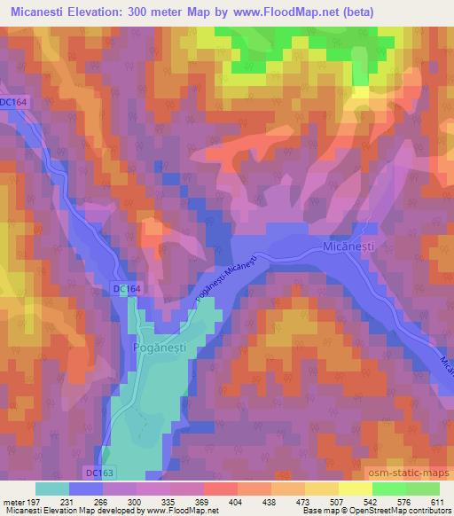 Micanesti,Romania Elevation Map