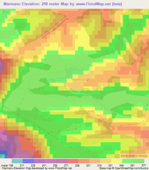 Marmanu,Romania Elevation Map