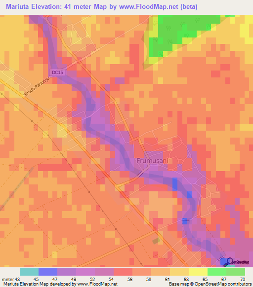 Mariuta,Romania Elevation Map