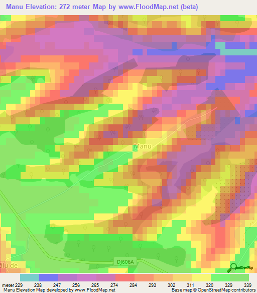 Manu,Romania Elevation Map