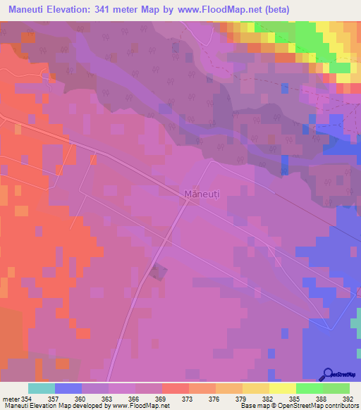 Maneuti,Romania Elevation Map