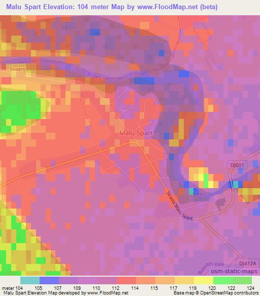 Malu Spart,Romania Elevation Map