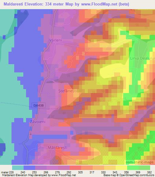 Maldaresti,Romania Elevation Map