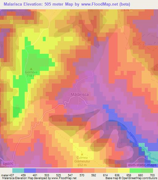 Malarisca,Romania Elevation Map