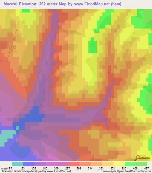 Macesti,Romania Elevation Map