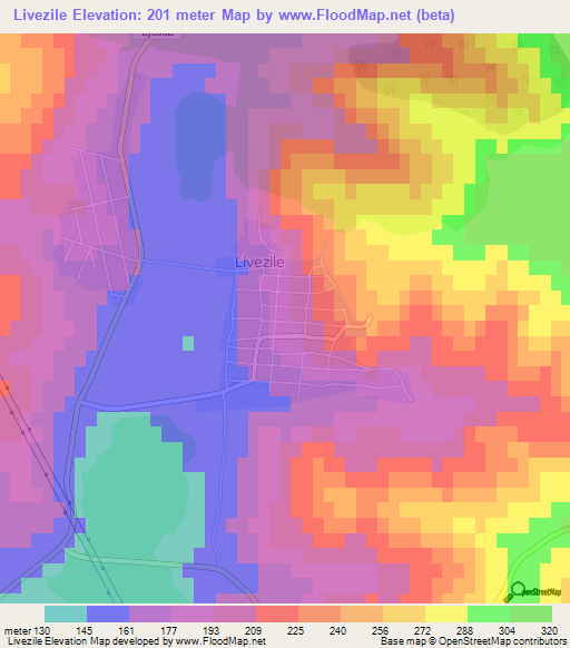 Livezile,Romania Elevation Map