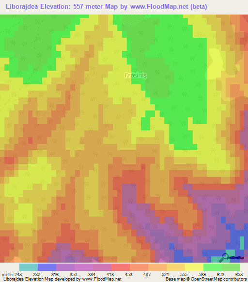 Liborajdea,Romania Elevation Map