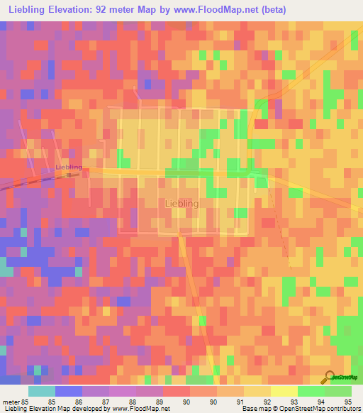 Liebling,Romania Elevation Map