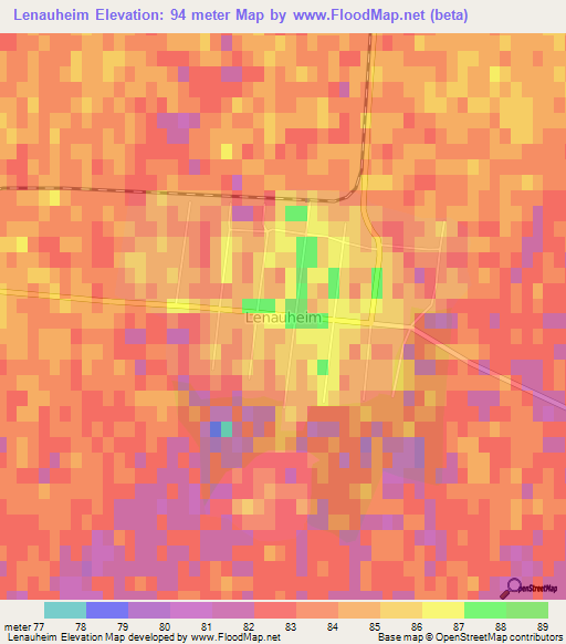 Lenauheim,Romania Elevation Map