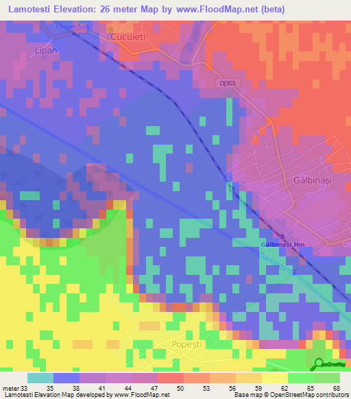 Lamotesti,Romania Elevation Map