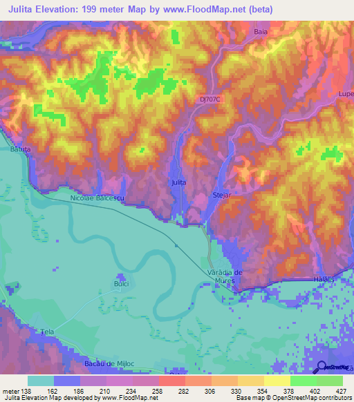 Julita,Romania Elevation Map