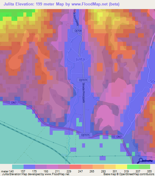 Julita,Romania Elevation Map