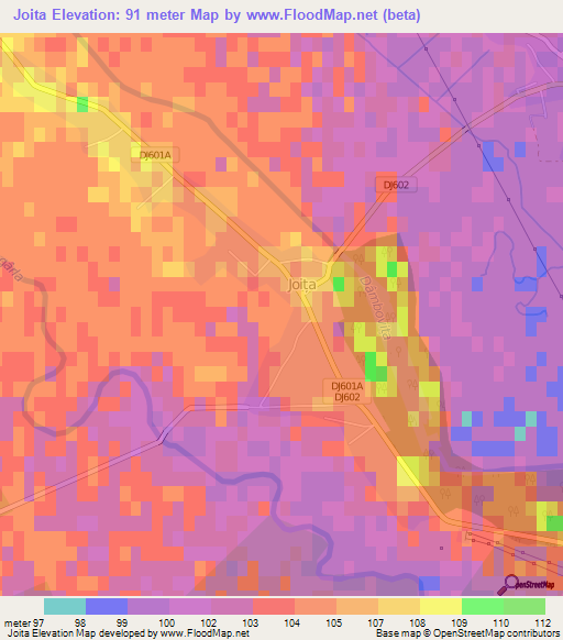 Joita,Romania Elevation Map