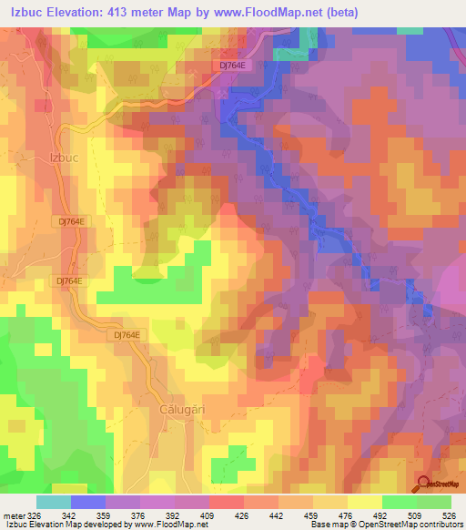 Izbuc,Romania Elevation Map