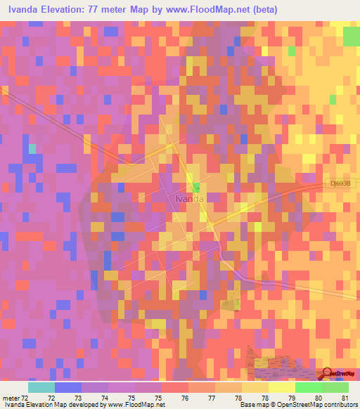 Ivanda,Romania Elevation Map