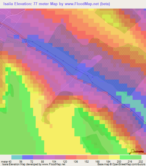 Isaiia,Romania Elevation Map