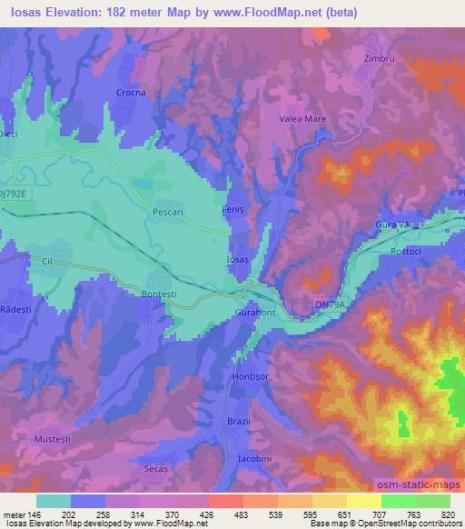 Iosas,Romania Elevation Map