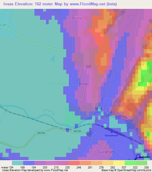 Iosas,Romania Elevation Map