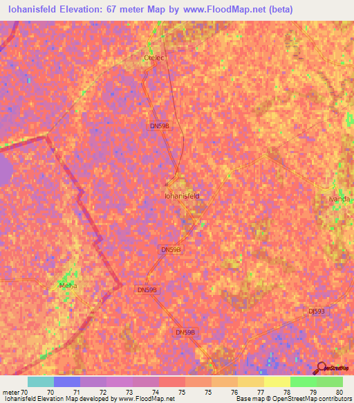 Iohanisfeld,Romania Elevation Map